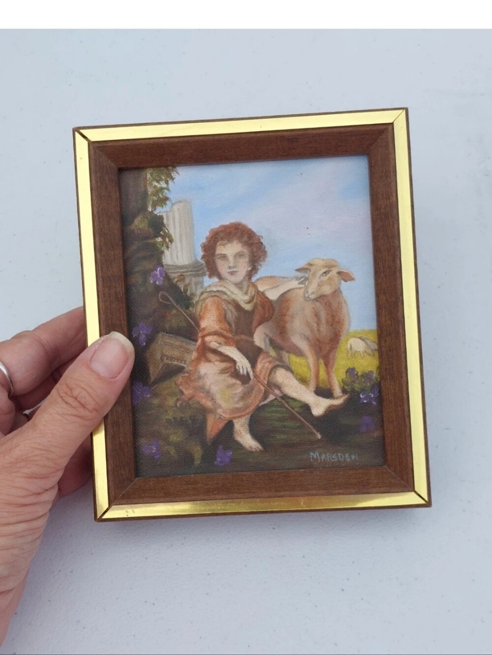 Framed Pastoral Art Print in Brown and Gold Small Gallery Wall